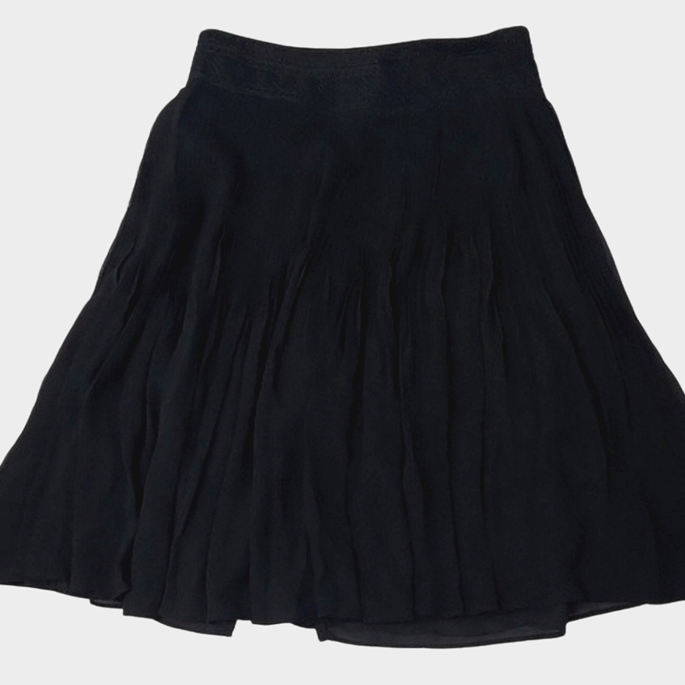 La Perla Pleated 100% Silk Italian Flare Whimsigoth Fairy Skirt Size 8